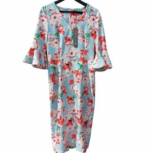 Alton Gray poppy printed blue dress Size 8
